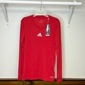 NWT Adidas Red Soccer Long‎ Sleeve Top- S